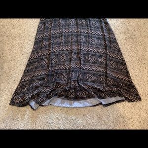 Black and Brown Abstract Maxi Skirt